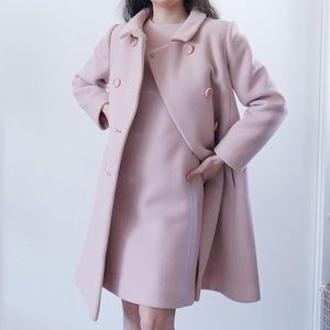 Vintage 50s/60s Ginala Pink Wool Dress and Coat Set